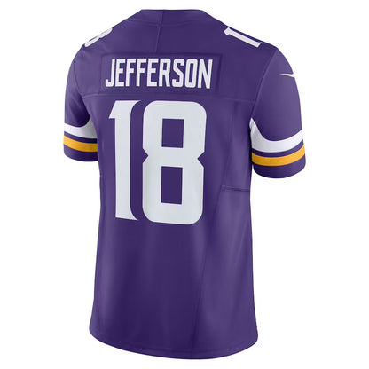 MN.Vikings #18 Justin Jefferson Purple Vapor F.U.S.E. Limited Jersey Stitched American Football Jerseys