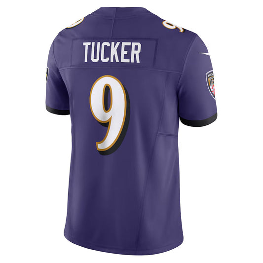 B.Ravens #9 Justin Tucker  Purple Vapor F.U.S.E. Limited Jersey Stitched American Football Jerseys