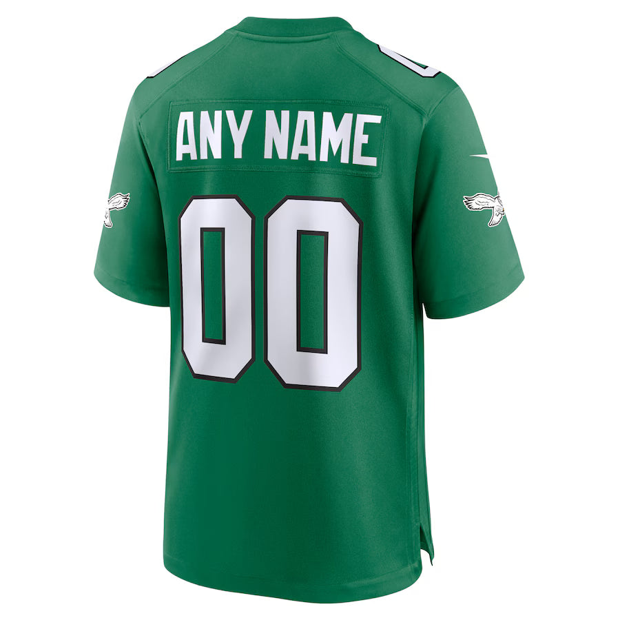 Custom P.Eagles Kelly Green Game Jersey Stitched American Football Jerseys