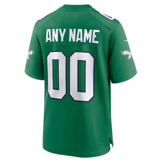 Custom P.Eagles Kelly Green Game Jersey Stitched American Football Jerseys