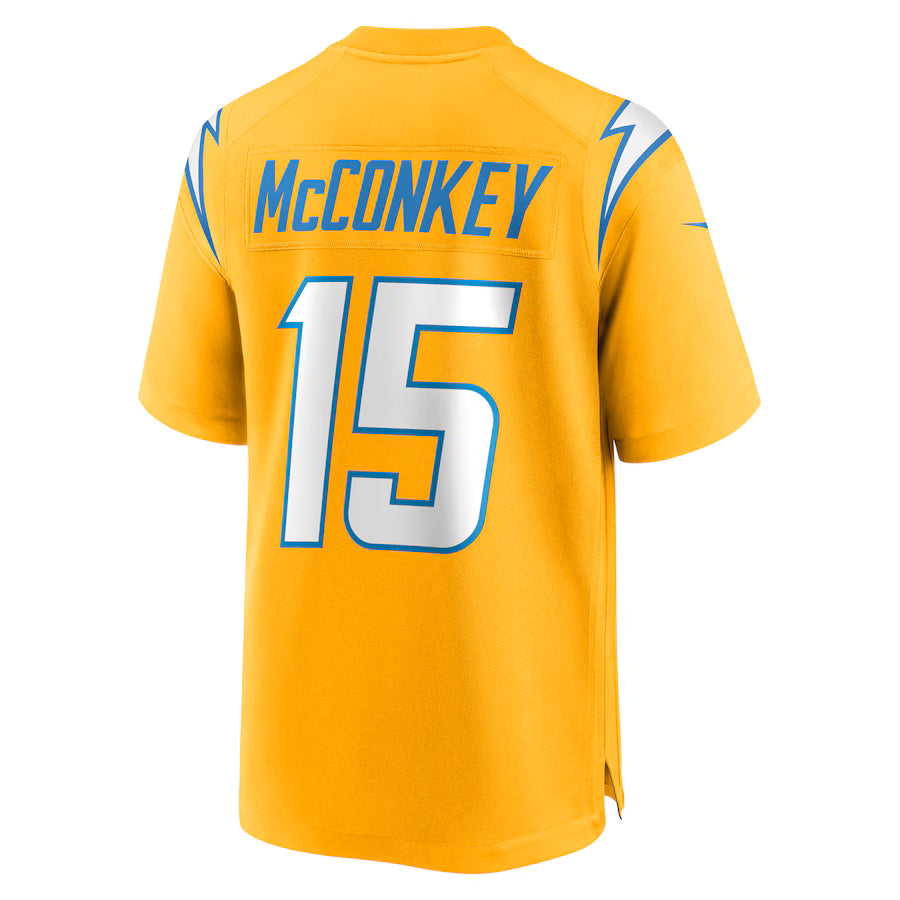 LA.Rams #15 Ladd McConkey Gold Game Jersey Stitched American Football Jerseys