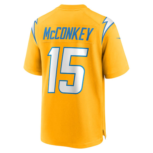 LA.Rams #15 Ladd McConkey Gold Game Jersey Stitched American Football Jerseys
