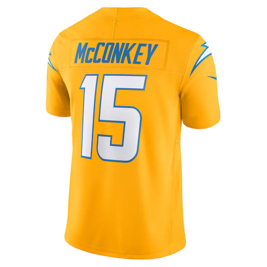 LA.Rams #15 Ladd McConkey Gold Vapor F.U.S.E. Limited Jersey Stitched American Football Jerseys
