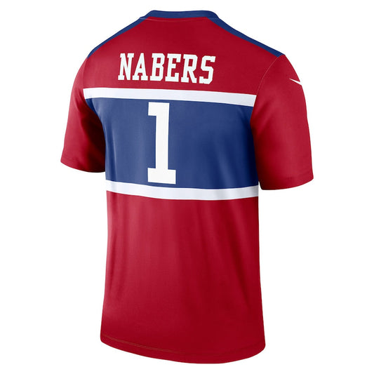 NY.Giants #1 Malik Nabers Red Game Jersey Stitched American Football Jerseys