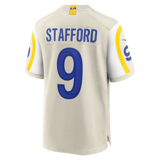 LA.Rams #9 Matthew Stafford Cream Game Jersey Stitched American Football Jerseys