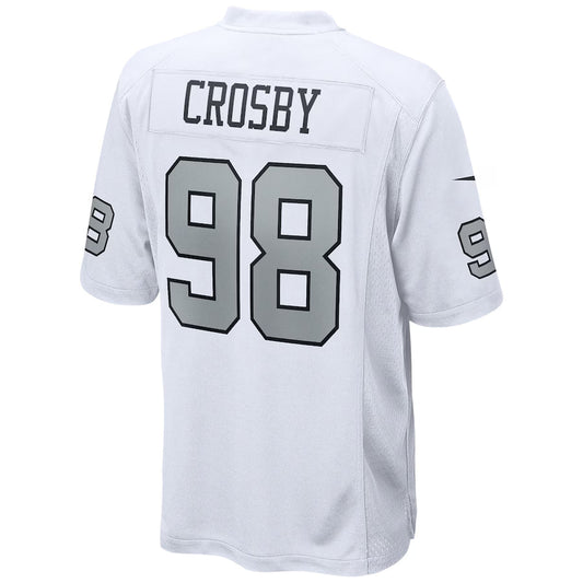 LV.Raiders #98 Maxx Crosby White Game Jersey Stitched American Football Jerseys