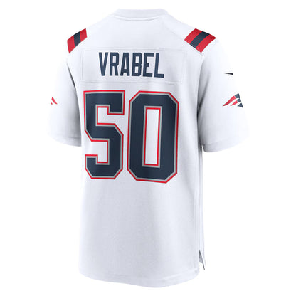 NE.Patriots #50 Mike Vrabel White Game Jersey Stitched American Football Jerseys