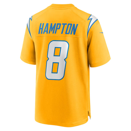 LA.Chargers #8 Omarion Hampton Gold Game Jersey Stitched American Football Jerseys