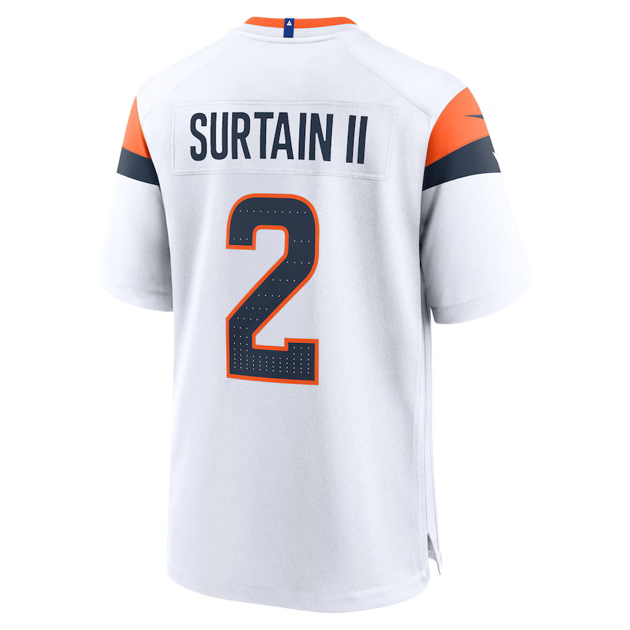 D.Broncos #2 Patrick Surtain II White Game Jersey Stitched American Football Jerseys
