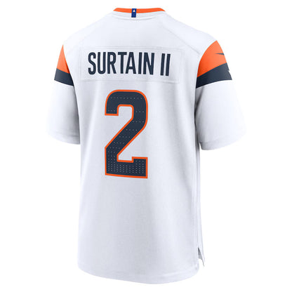 D.Broncos #2 Patrick Surtain II White Game Jersey Stitched American Football Jerseys