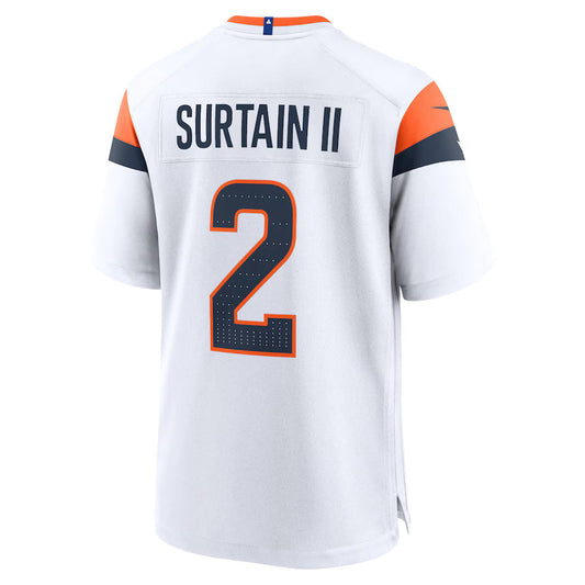 D.Broncos #2 Patrick Surtain II White Game Jersey Stitched American Football Jerseys