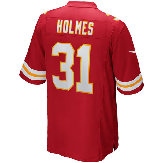 KC.Chiefs #31 Priest Holmes Red Game Jersey Stitched American Football Jerseys