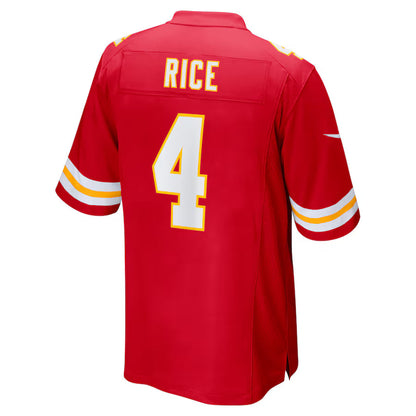 KC.Chiefs #4 Rashee Rice Red Game Jersey Stitched American Football Jerseys
