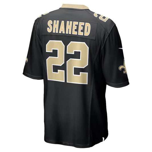 NO.Saints #22 Rashid Shaheed Black Game Jersey Stitched American Football Jerseys