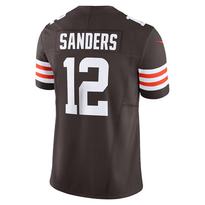 C.Browns #12 Shedeur Sanders Brown Vapor F.U.S.E. Limited Stitched Football Jerseys