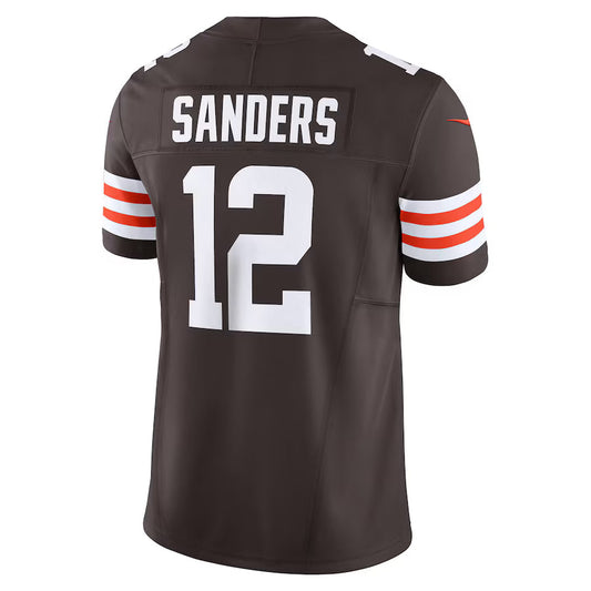 C.Browns #12 Shedeur Sanders Brown Vapor F.U.S.E. Limited Stitched Football Jerseys