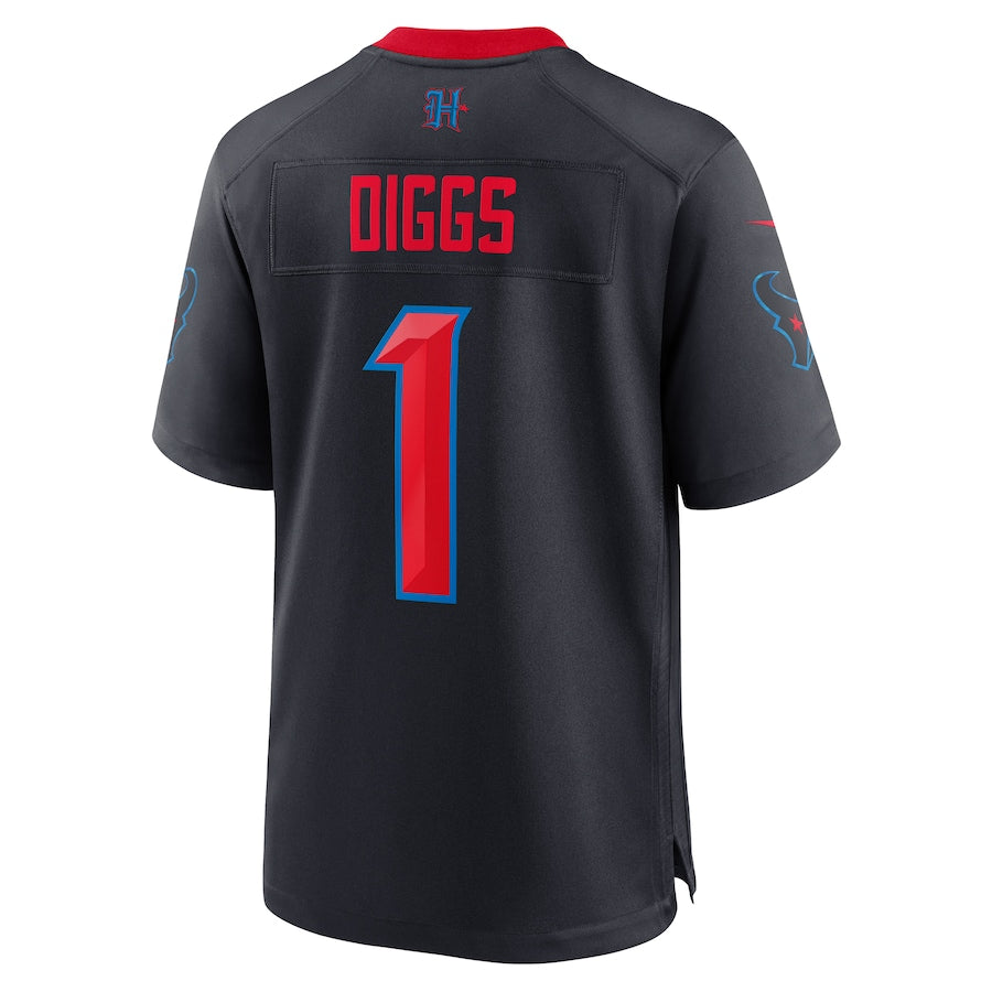H.Texans #1 Stefon Diggs Navy Game Jersey Stitched American Football Jerseys