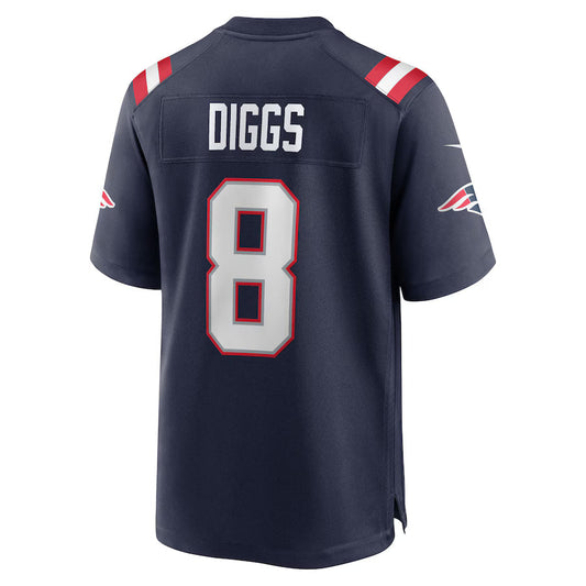 NE.Patriots #8 Stefon Diggs Navy Game Jersey Stitched American Football Jerseys