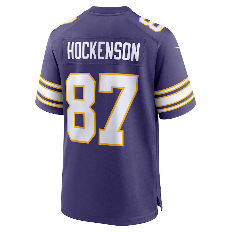 MN.Vikings #87 T.J. Hockenson Purple Game Jersey Stitched American Football Jerseys