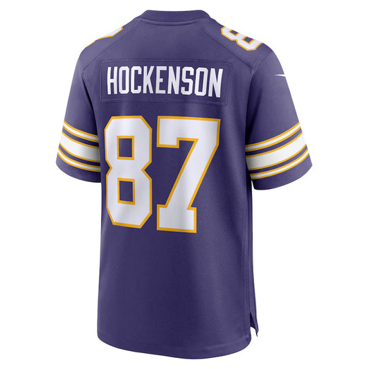 MN.Vikings #87 T.J. Hockenson Purple Game Jersey Stitched American Football Jerseys