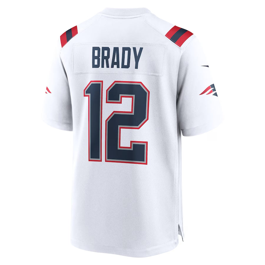 NE.Patriots #12 Tom Brady White Game Jersey Stitched American Football Jerseys