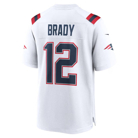 NE.Patriots #12 Tom Brady White Game Jersey Stitched American Football Jerseys