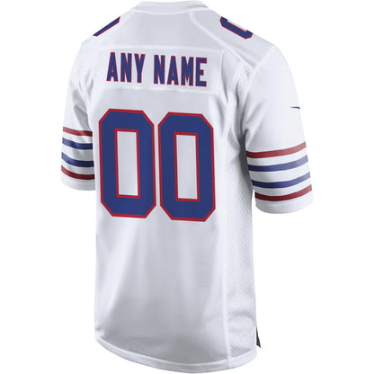 Custom B.Bills White Game Jersey Stitched American Football Jerseys