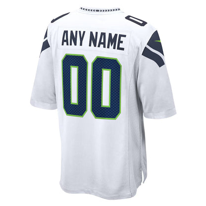 Custom S.Seahawks White Game Jersey Stitched American Football Jerseys