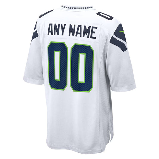 Custom S.Seahawks White Game Jersey Stitched American Football Jerseys