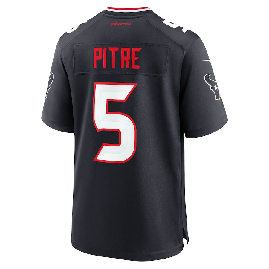 H.Texans #5 Jalen Pitre Navy Game Jersey Stitched American Football Jerseys